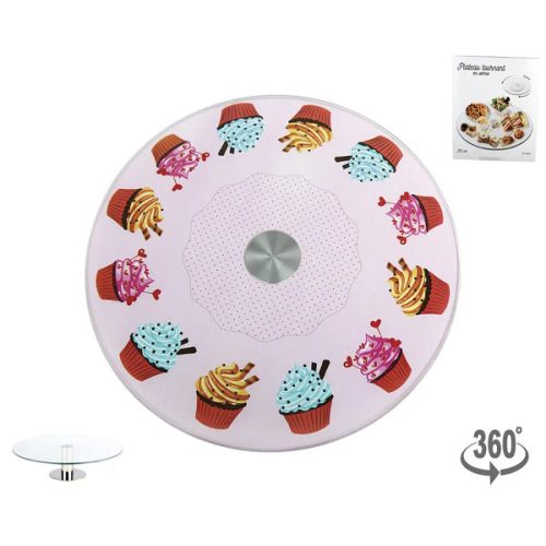 Forgatható tortaállvány üveg 25cm