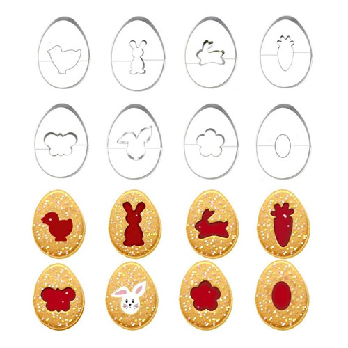 Fém sütemény kiszúró húsvéti tojások 9 db-os